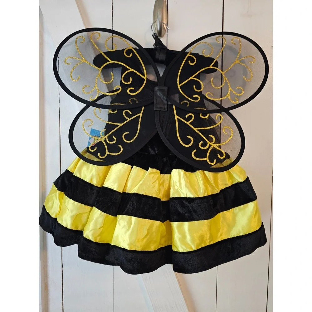 5T Bee Costume Halloween Pretend Play Party w/Headband &‎ Wings - 5T